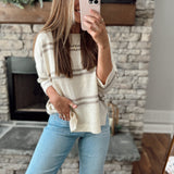 Natural Drop Shoulder Knit Short Sleeve Top
