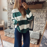 Hunter Green Field Day Half Zip Sweater