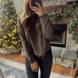 Java Drawstring Hem Crewneck