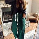 Risen Hunter Green HR Crop Wide Barrel Cargo Pocket Pants