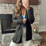 Charcoal Gray Simple Chic Cardi