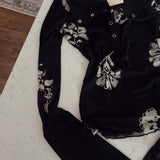 Alexis Sheer Black Floral Top