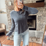 Navy Striped Knit Top