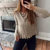 Mocha Frilly Francine Cardigan