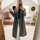 Chic Season Charcoal Collared Lapel Duster Coat IN STORE