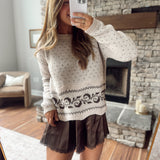 Oatmeal Swiss Sweetheart Sweater