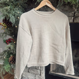 Taupe Lace Up Back Sweater
