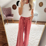 Scarlett Red Wide Leg Terry Pants