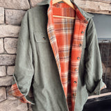 Rust & Olive Switchback Shacket