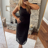 Black Lace Me Lovely Midi Dress