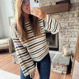 Navy & Brown Drea Sweater