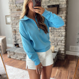 Denim Drift Scuba Half Zip Pullover