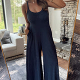 Navy Luella Sleeveless Wide Leg Jumpsuit