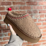 Isaac Camel Sherpa Platform Slippers