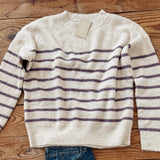 Oatmeal & Purple Leya Sweater