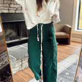 Risen Hunter Green HR Crop Wide Barrel Cargo Pocket Pants