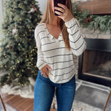 Ivory Gentle Stripe Knit Top