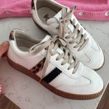White Leopard Heads Up Sneakers
