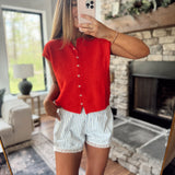 Striped Light Blue Lace Trim Bloomer Shorts