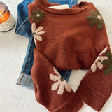 Rust Flower Market Sweater