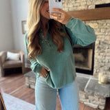 Hunter Green Maise Knit Top