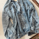 Washed Chambray Button Top