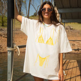 Yellow Gingham Bikini Tee