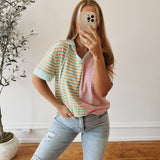 Deco Dreams Sage Stripe Hooded Pullover