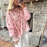 Light Pink Statement Dot Pullover
