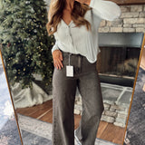 Coffee HR Wide Leg Jeans