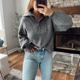 Charcoal Danae Henley Sweater