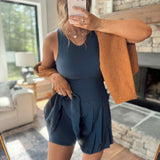 Navy Butter Pleated Skortsie