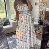 Guilia Printed Ribbon Straps Maxi