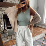 Dusty Sage Drew Ribbed Tank