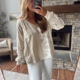 Natural Wildflower Check Top