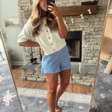 Light Blue Syd Striped Shorts