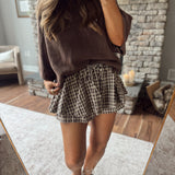 Chocolate Harvest Kiss Mini Skort