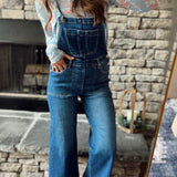 Risen Dark Cropped Straight Overalls