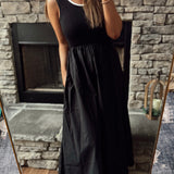 Black Anse Ribbed Top Maxi