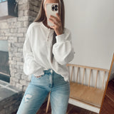 Wave Hello Off White Oversized Henley