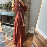 Brick Fairytale Bloom Maxi Dress