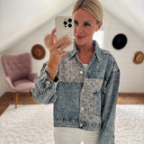 Denim Patch Detail Twill Jacket