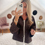 Espresso Atlas Polka Dot Chore Jacket