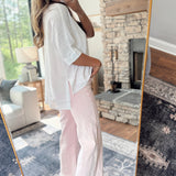 Risen Acid Pink Tummy Control HR Cropped Wide Leg Denim