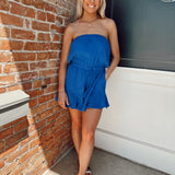 Rising Tides Royal Blue Ruffle Romper