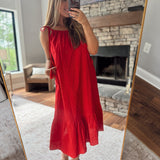 Red Inferno Midi Dress