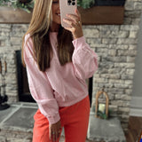 Soft Pink On The Daily Basic Pullover Crew