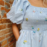 Fresh Blooms Light Blue Romper