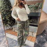 Risen Camo Cropped Barrel Pants