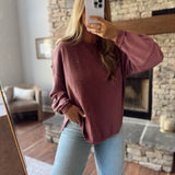 Maroon Exposed Seam Top